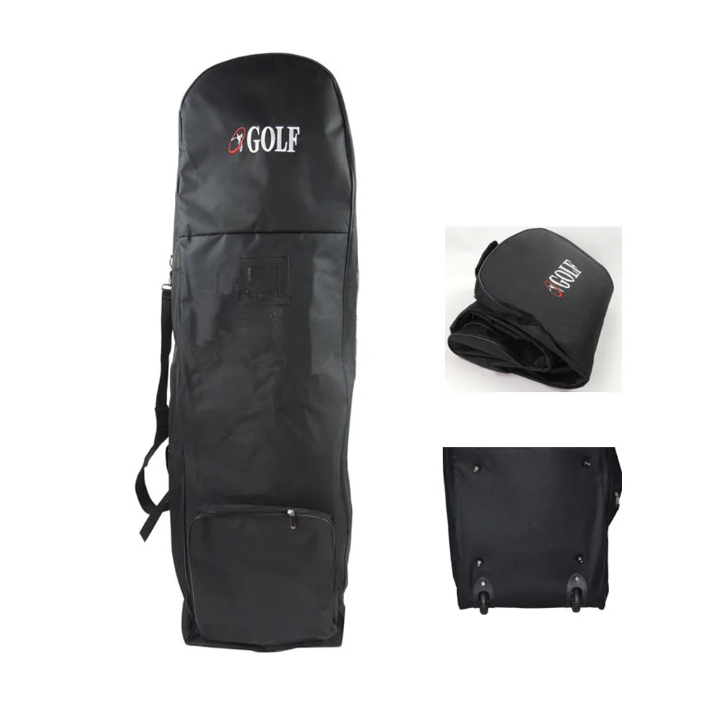 High Quality Nylon Black Golf Travel Cover Bag Thickening Pad Golf Holiday travel Cover Case with Wheels Waterproof Rian Cover