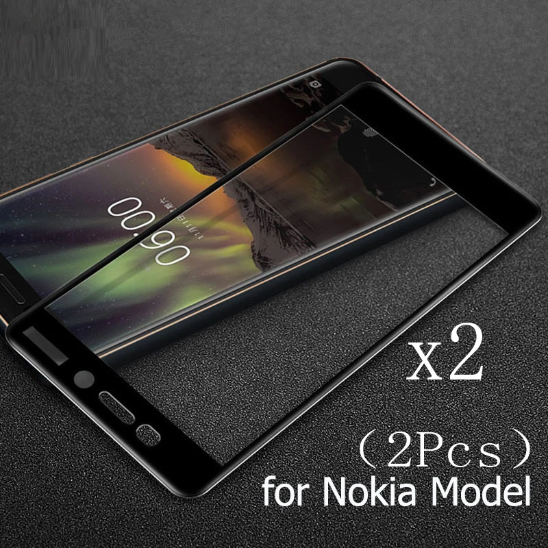 Экран из закаленного стекла для Nokia 5 6 7 8 2 1 3 Plus X6 чехол с полным передним покрытием