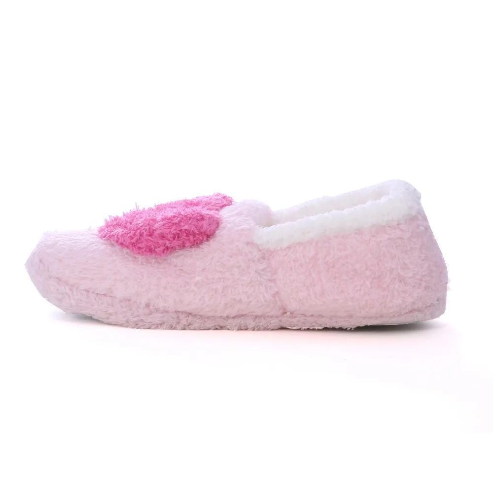 CuddlyIIPanda New Coral Velvet Women Home Slippers Heart-Shaped Print Indoor Slippers Leisure Casual Winter Slippers 2