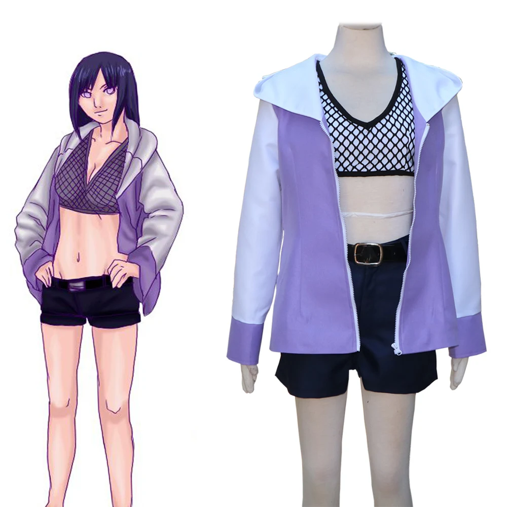 Бесплатная доставка Наруто Shippuden Road to Ninja Hyuga Хината летний костюм Аниме Косплей