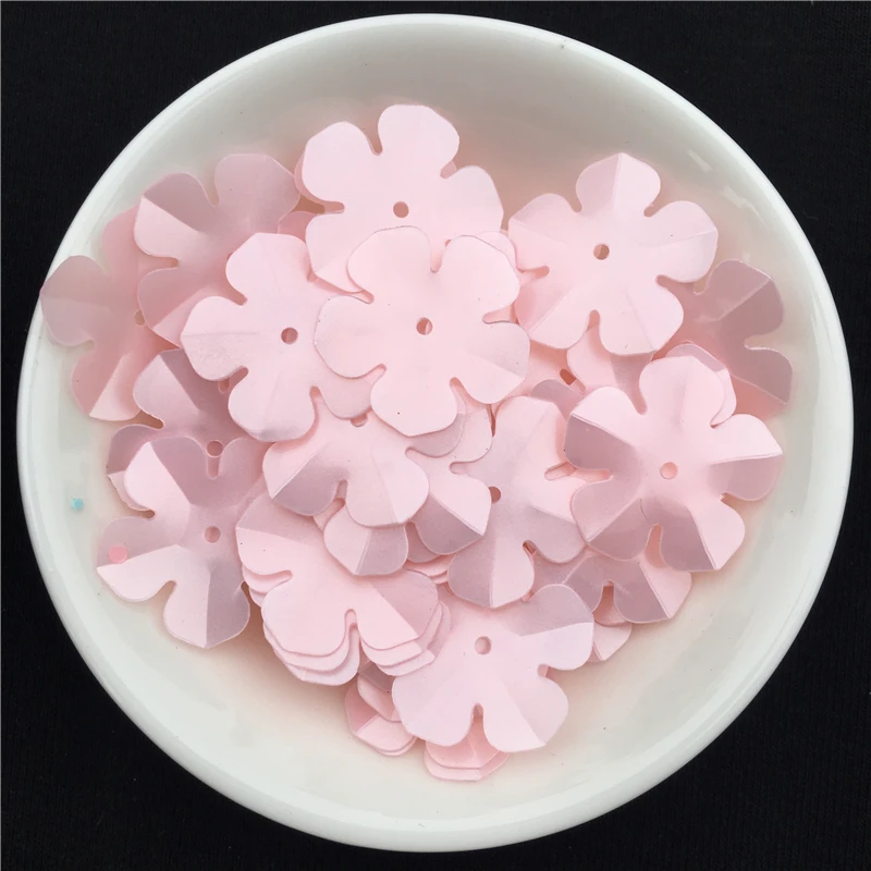 300 шт./лот 20 мм рогожка розовый пять лепестков цветы свободная тесьма с пайетками для шитья Свадебное Ремесло, женская одежда DIY аксессуары