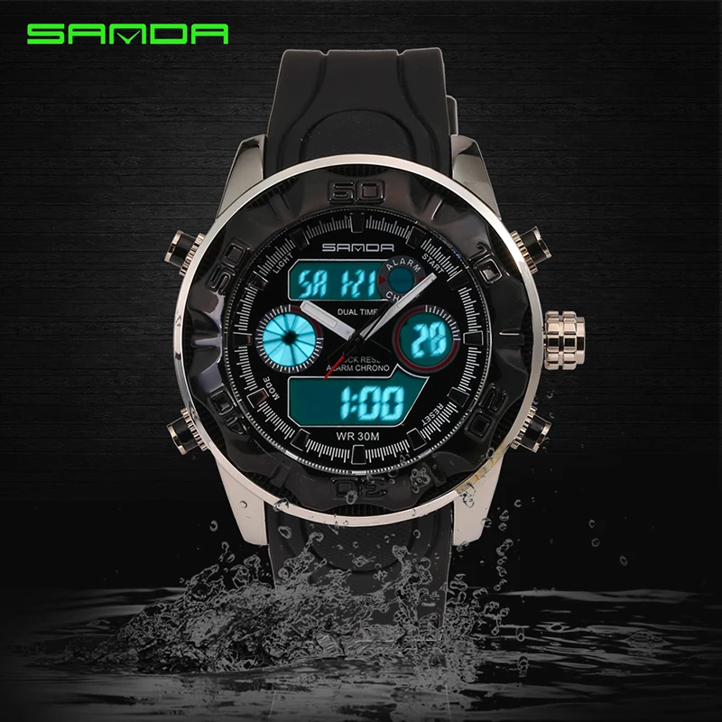 

SANDA New G Style LED Digital Analog Waterproof Watch Men Dual Time Man Sports Watch Men S Shock Military Army Reloj Hombre