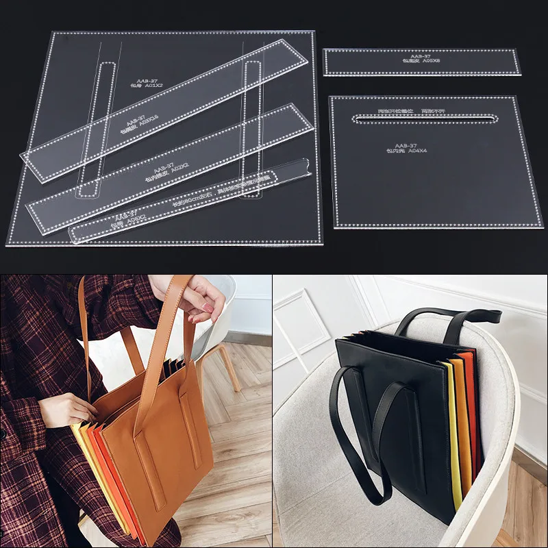 

Acrylic Stencil Laser Cut Template DIY Leather Handmade Craft Handbag Sewing Pattern 30*33*3cm
