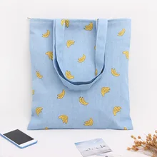 Yile вручную из хлопка и льна Эко многоразовые сумки Сумка через плечо сумка-тоут синий типа "банан" L056