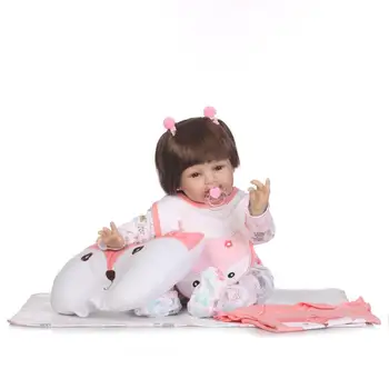 

55cm Silicone Reborn Baby Doll Toys With Cute Pillow Accessories Princess Dolls Lovely Birthday Gift Girls Brinquedos