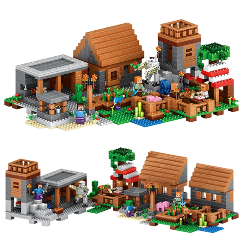 

79288 Baby toy free shipping plastic building blocks toy 1106pcs children holiday gift cute toy village building blocks
