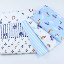 160 см* 50 см хлопчатобумажная ткань темно-синий парусный якорь для малышей, ткань для детской кроватки, постельные принадлежности, платье, простыня, подушка, ткань в стиле пэчворк