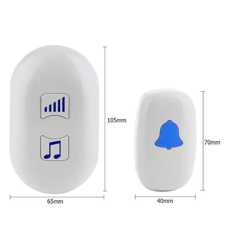 

38 Songs Optional LED Blue Light Touch Button Smart Home Welcome Doorbell Alarm Intelligent Wireless Doorbell