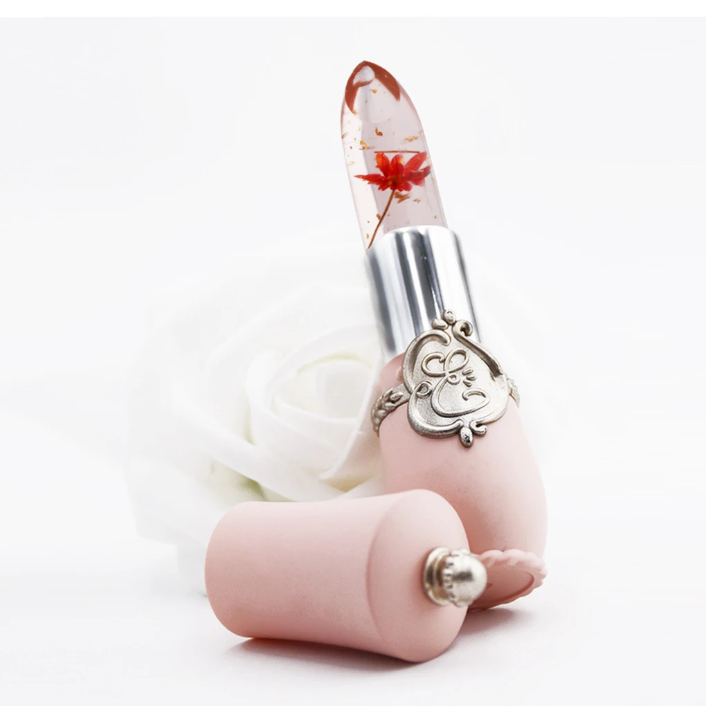 TREEINSIDE Moisturizer Transparents Flower Lipstick Waterproof Temperature Change Color Jelly Lipstick Lip Balm