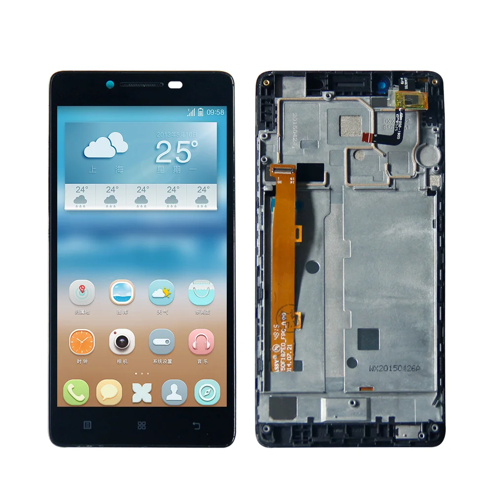 ЖК-дисплей для Lenovo A6000 с сенсорным экраном 5 0 дюйма и дигитайзером в сборе рамкой