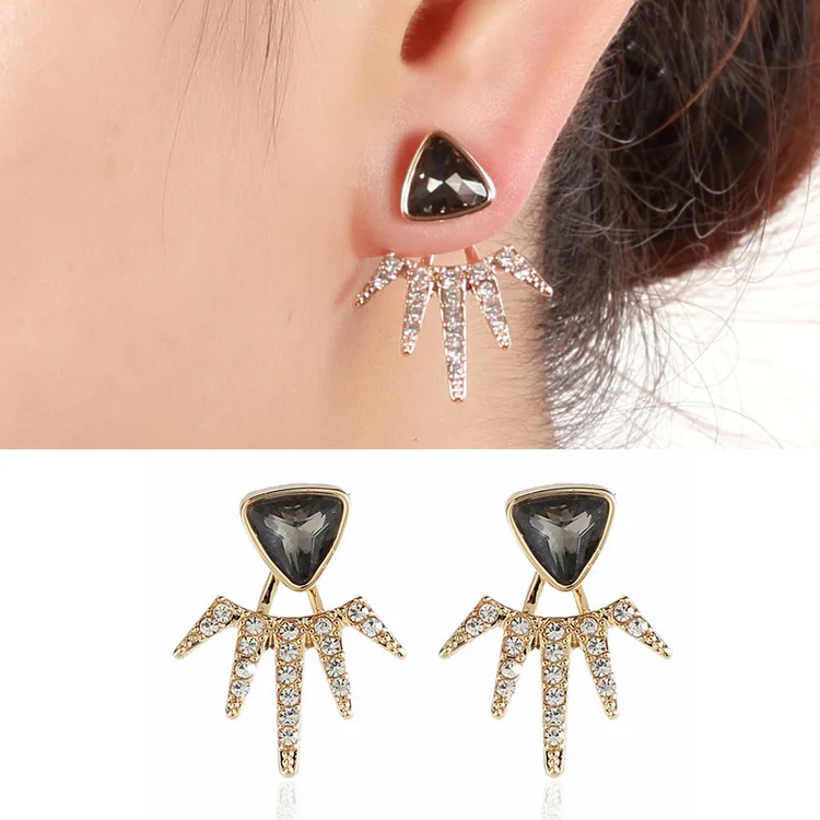 

Luxury Crystal Crown Earrings for Women Lady Crystal Rhinestone Silver Gold Earrings Star Ear Stud Earring Jewelry