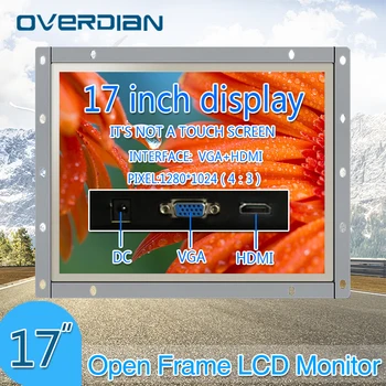 

17inch/17"VGA/HDMI Connector Open Frame Monitor/Display Non-touch Screen Iron Shell 1280*1024 Resolution4:3 Hanger Installation