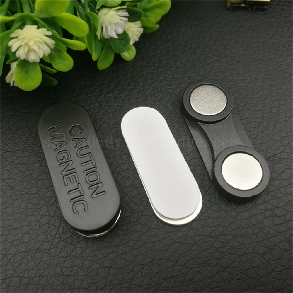 

Free shipping 10pcs/lot 33*13mm Wholesale ID Name Badges Holder Magnets/Magnetic Name Tags Holders with 2 Neodymium magnets sale