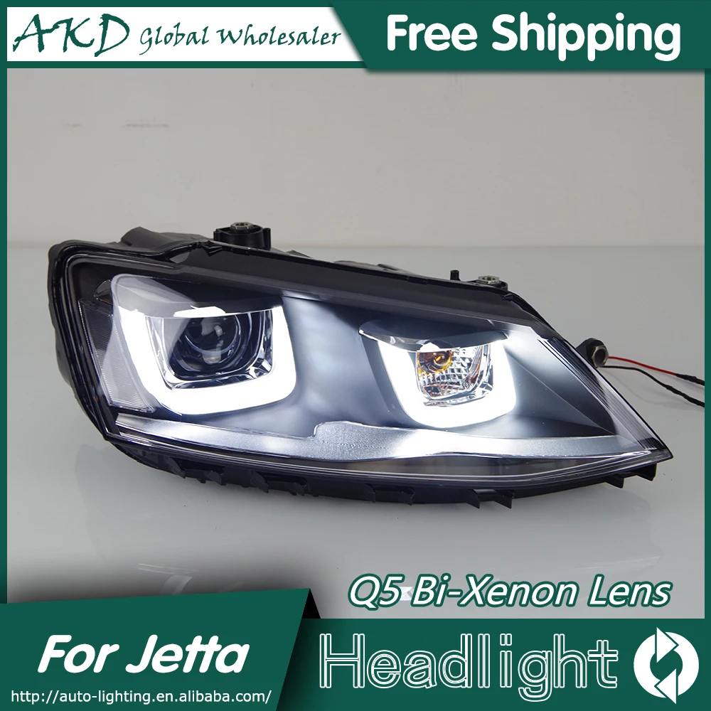 

AKD Car Styling for VW Jetta Headlights 2011-2015 New Jetta MK6 LED Headlight DRL Bi Xenon Lens High Low Beam Parking Fog Lamp