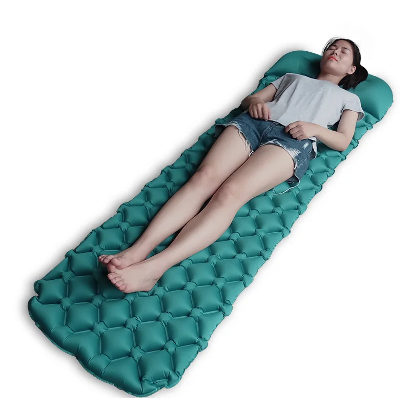 في الهواء الطلق التخييم حصيرة نفخ فراش مع وسادة الهواء سرير التخييم حصيرة الشاطئ للطي حصيرة مرتبة هوائية وسادة النوم ل خيمة