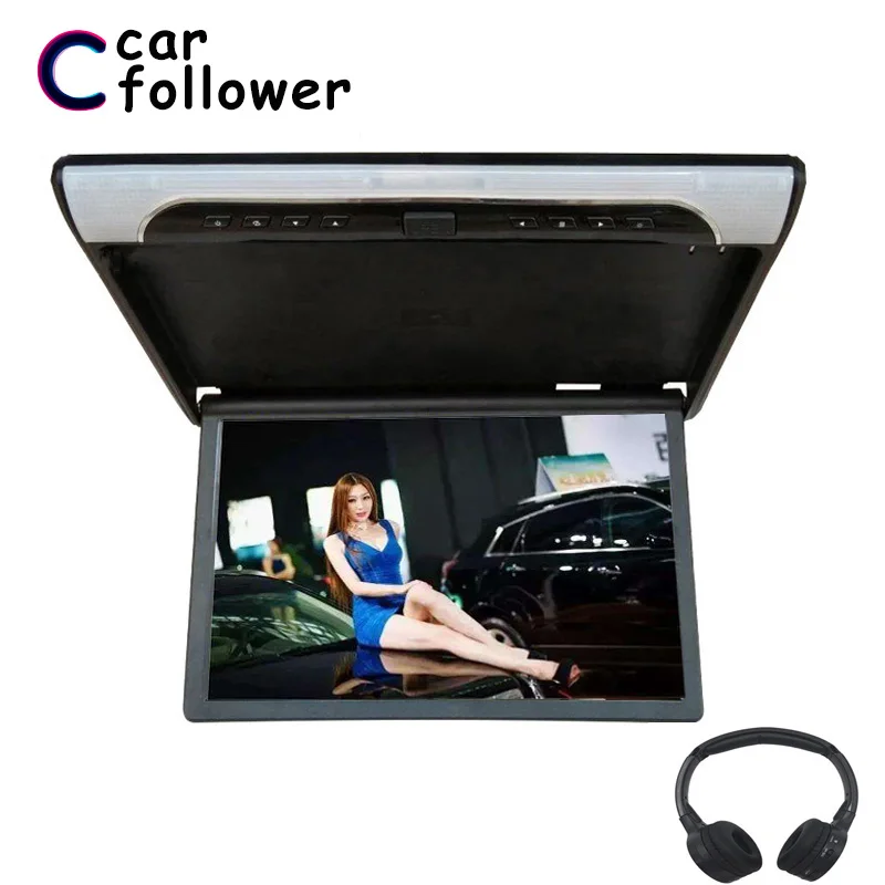 19 дюймовый монитор HD 1080P потолочный ТВ для автомобиля откидной MP5 плеер поддержка