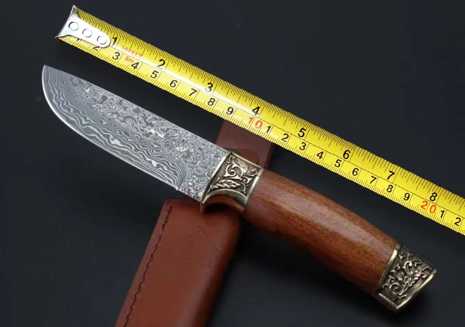 

Hunting Damascus Knives Wood Handle Outdoor Fixed Knife Camping Straight Knife Collection Knives Survival Tools EDC Tool