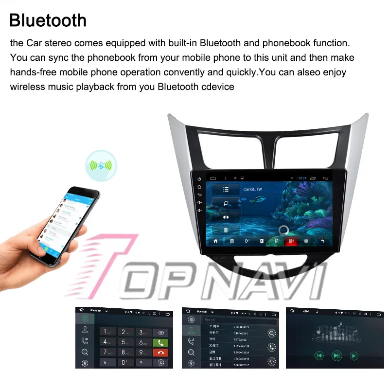 Clearance Topnavi 10.2" Quad Core Android 6.0 Car GPS Navigation for Hyundai Verna 2015 Autoradio Multimedia Audio Stereo,NO DVD In Dash 20