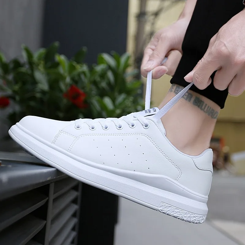 2019 New Arrival Sports Shoes Boy Breathable Pu Students White Color Footwear No-slip Walking Running Sneakers 35-46 - Casual Sneakers - AliExpress