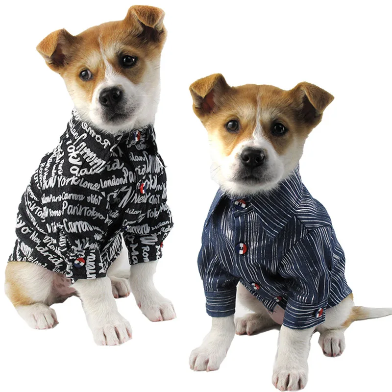 XS 3XL Fashion Dog Shirt Jeans Dogs Pets Clothing For Dog Clothes Small
