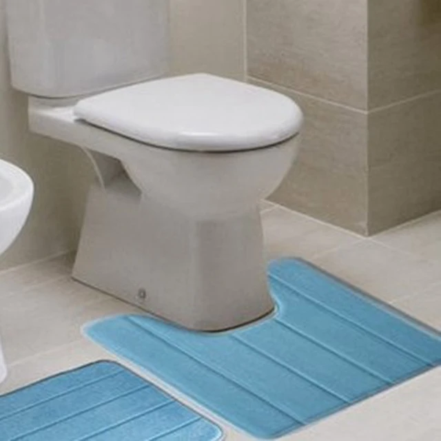 40*60cm Shape High Density Non slip Bathroom Toilet Pedestal Rug Carpet