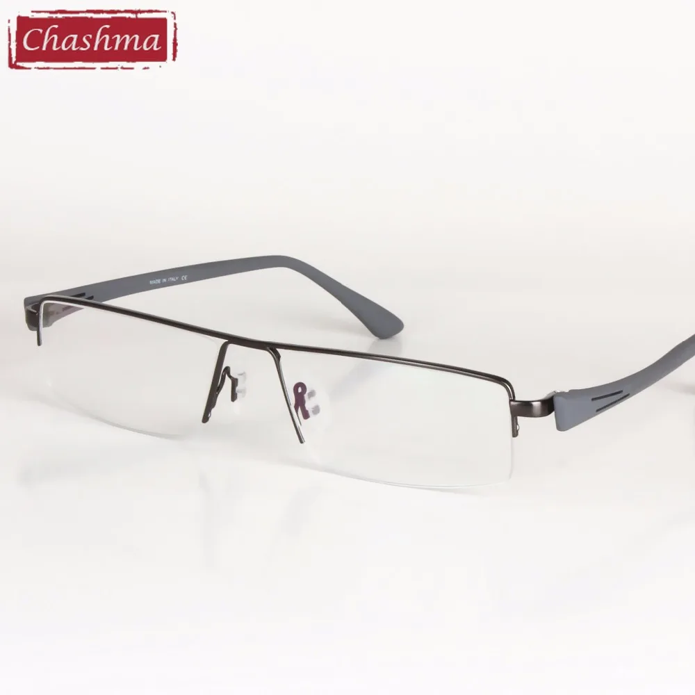 Big Frame Titanium Alloy Eyeglass Half Rimmed Men Wide ...