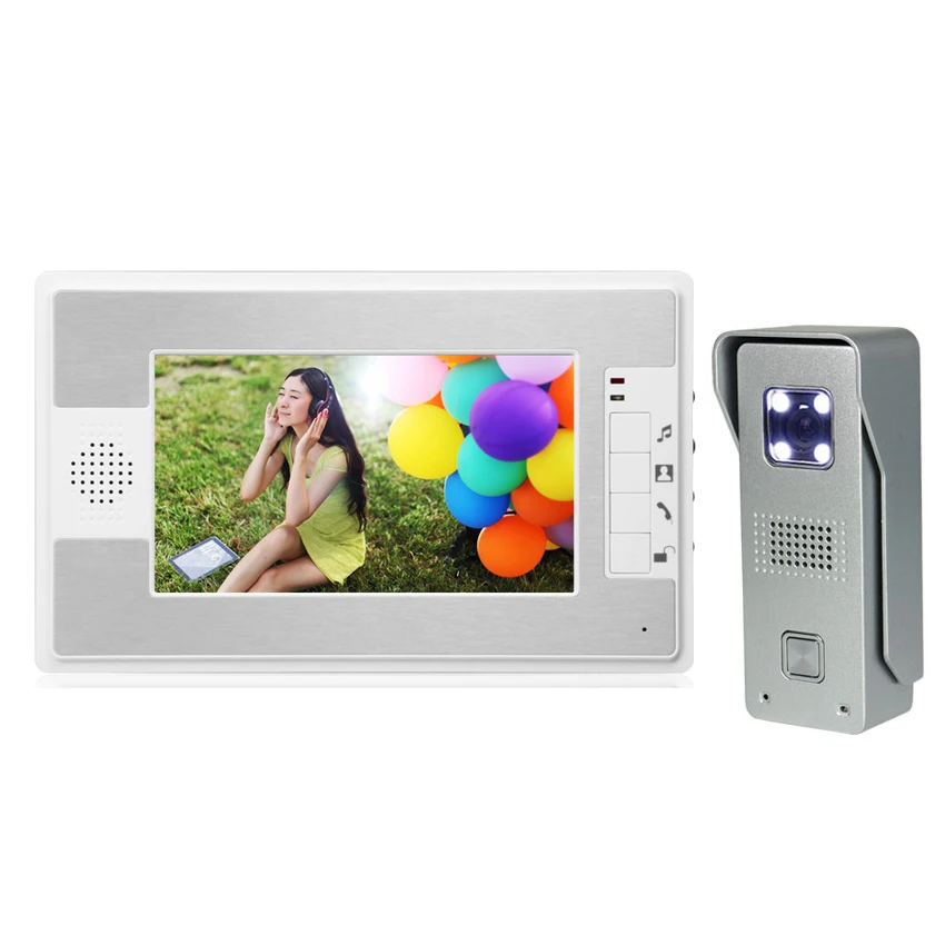 

7" LCD Monitor Video Door Phone Intercom Doorbell System Home Security Intercom Kits IR Camera Door bell Intercom Doorphone