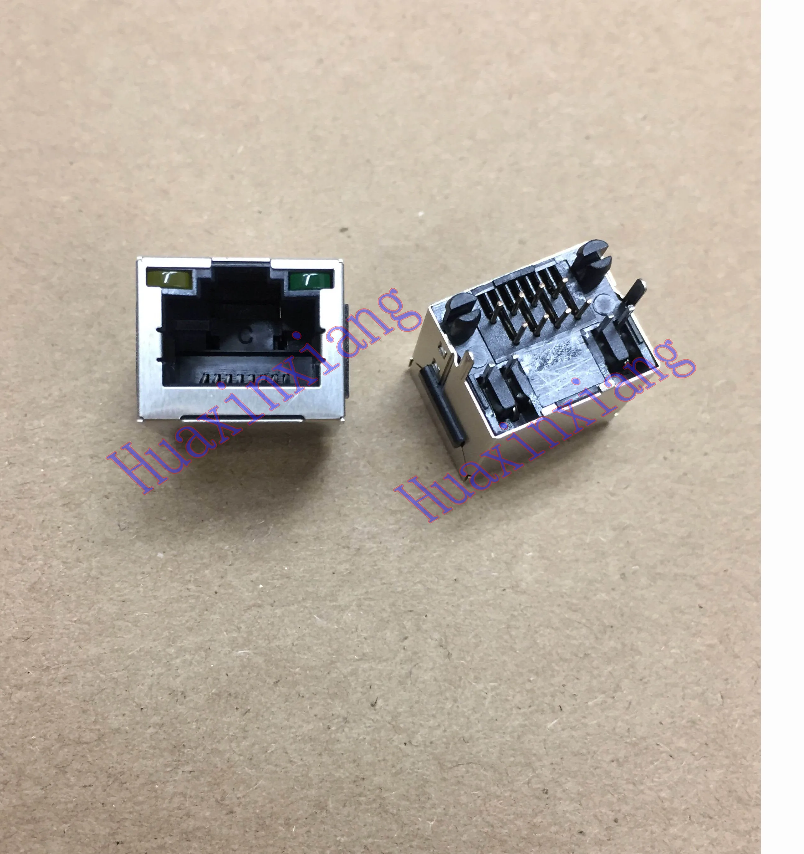 

20PCS/Lot Steel Shield Ultra-Thin RJ45 8P8C Jack Connector With LED and Ear 180 Degree Network Internet Modular