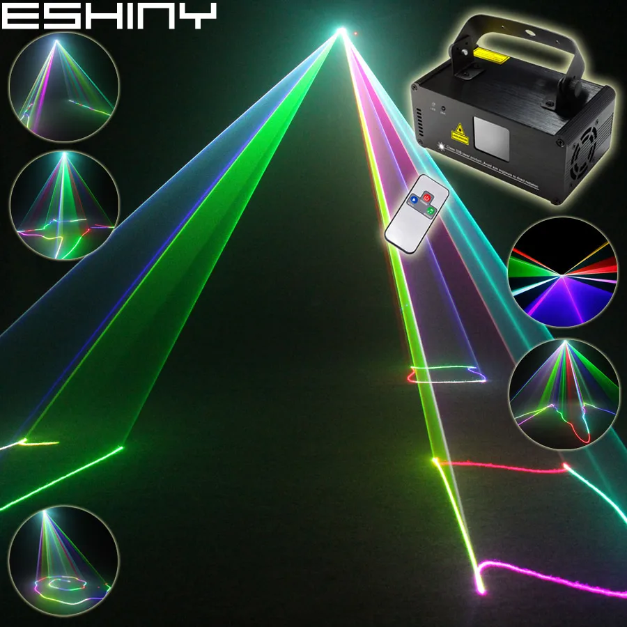 

ESHINY RGB 400mW Laser Lines Beam Scans Remote DMX DJ Dance Bar Xmas Home Party Disco Room Effect Lighting Light System B120N8