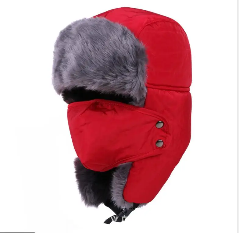 High Quality Winter Hat Bomber Hats For Men Woman Thicken Russian Army Trooper Aviator Ushanka Earflaps Bomber Hat mad bomber leather rabbit fur hat