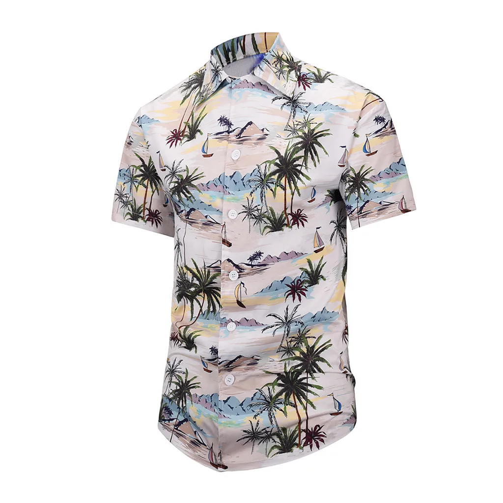 shirt men streetwear chemise homme summer men shirt New Summer Stripe Printed Short-Sleeved Shirt Fashion Blouse Top T522