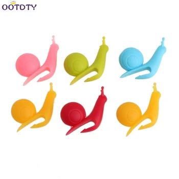 

6pcs/set Silicone Glass Markers Snail Wineglass Label for Hanging Tea Bag