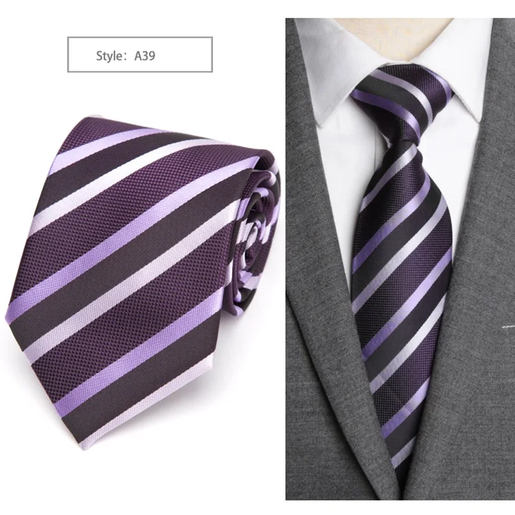20 стилей, деловые галстуки, свадебные Классические мужские галстуки, сетка в полоску, 8 см, корбаты, модные аксессуары, мужские галстуки - Цвет: A39