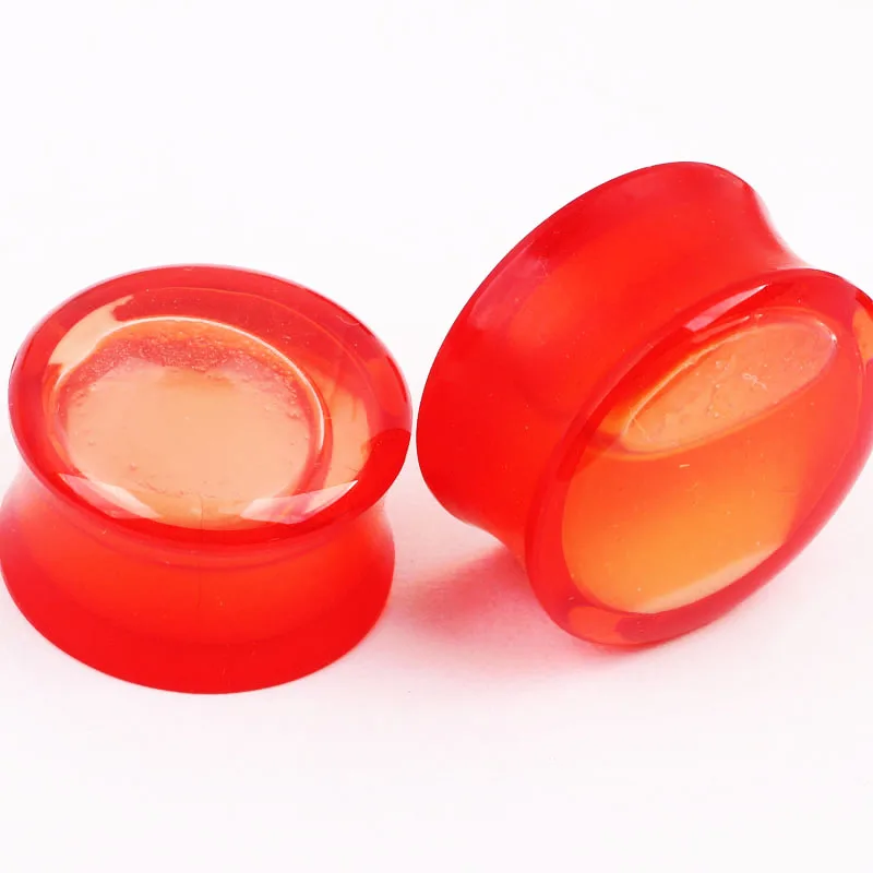 Wholesale 60pcs/lot mix 6-16mm Glow In Dark Red Liquid Ear Plug Flesh Tunnel Gauge Body Piercing Jewelry