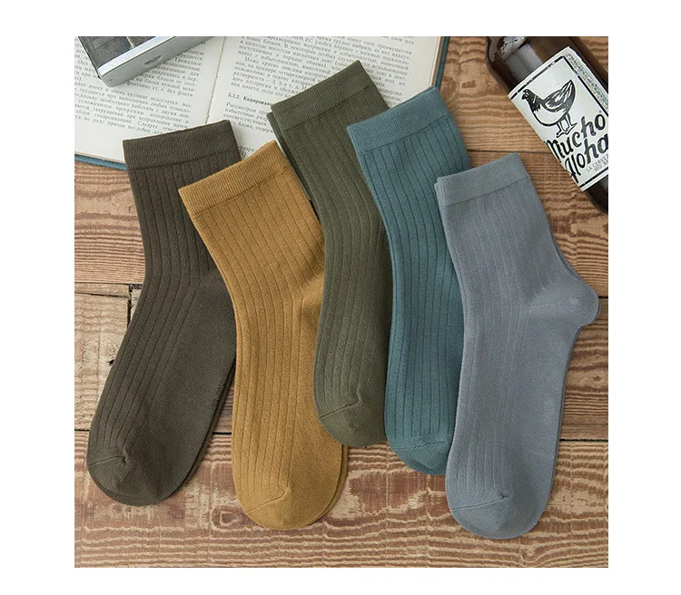 Коричневые, 10 шт., простые хлопковые дышащие мужские носки, Осень-зима, носки до лодыжки, разные цвета, подарки для мужчин, уличная одежда