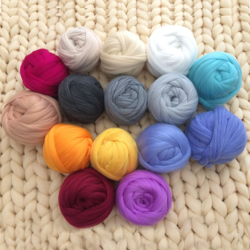 

New Super Chunky Yarn Arm Knitting Yarn Blanket Bulky Roving Merino Wool Alternative Yarn Christmas Gift 500g