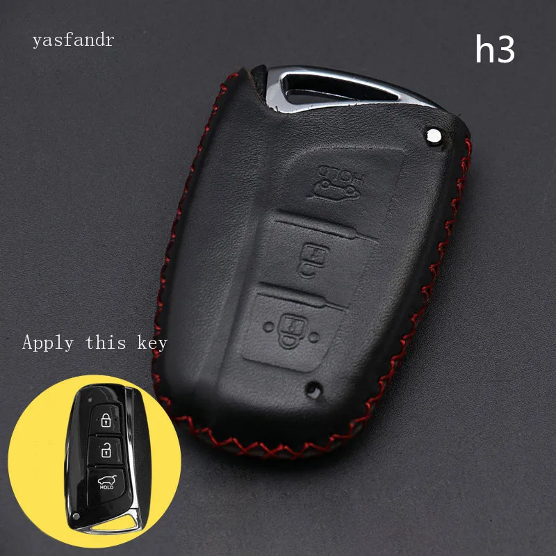 Автомобильные аксессуары, чехол для ключей araba aksesuar для hyundai IX45 Santa Fe(DM) 2013 3 кнопки, авто ключ - Название цвета: ysb095-h3