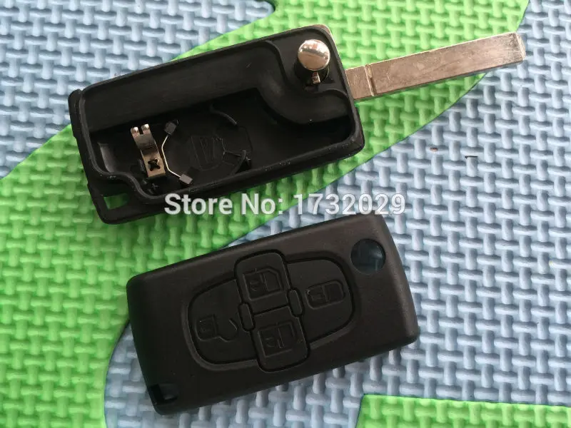 5Pcs/Lot Replacement Key Shell For Peugeot 4 Button Remote Blank Case 307 VA2 Blade Uncut No Groove Battery Place In Logo | Автомобили и