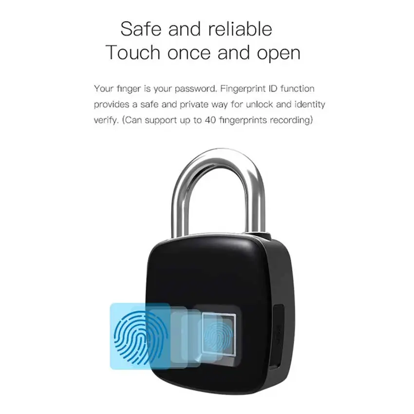  Aimitek P3 + Bluetooth candado de huella digital bloqueo inteligente Seguridad Biométrica impermeab