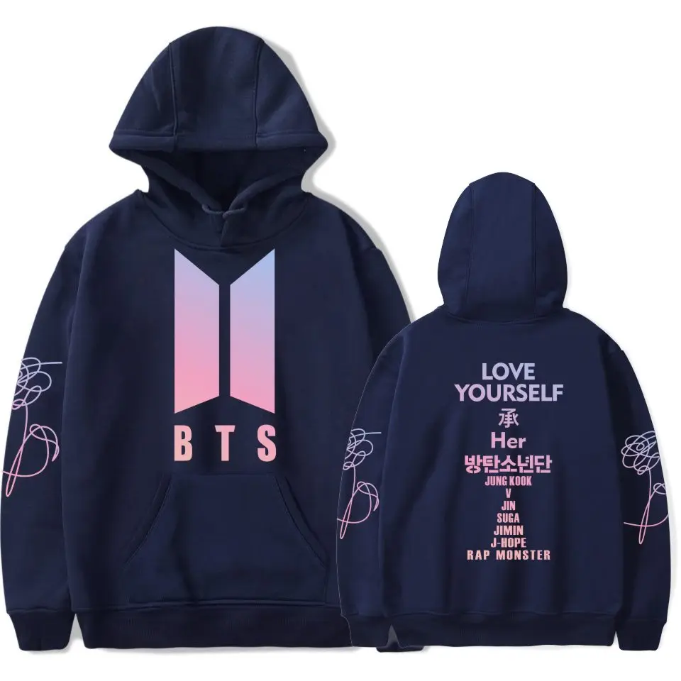 BTS Love Yourself Hoodies Sweatshirts K-pop BTS Bangtan Boys Women Hoodie Sweatshirt Mens Hip-hop Popular Idol BTS Clothes
