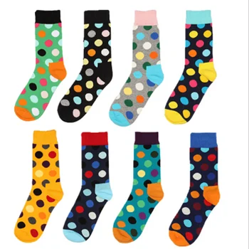 

Great Colorful Point Fashion Men Socks Women Stripe Socks Cotton Long Brand New High Quality Lovers Women Socks Men's Socks