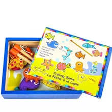 Деревянные Магнитные Рыбалка Пруд Игры Детей Родитель-ребенок Игрушки-Головоломки