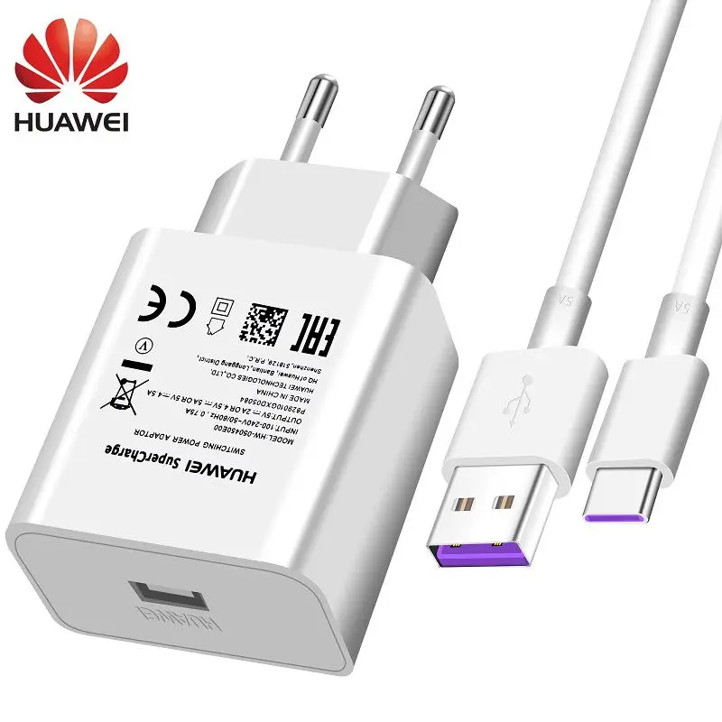 Connecter Huawei P20 Lite Sur Tv Huawei – USB chargeur, rapide, 100% Original, 5V, 4.5A, Type C, pour