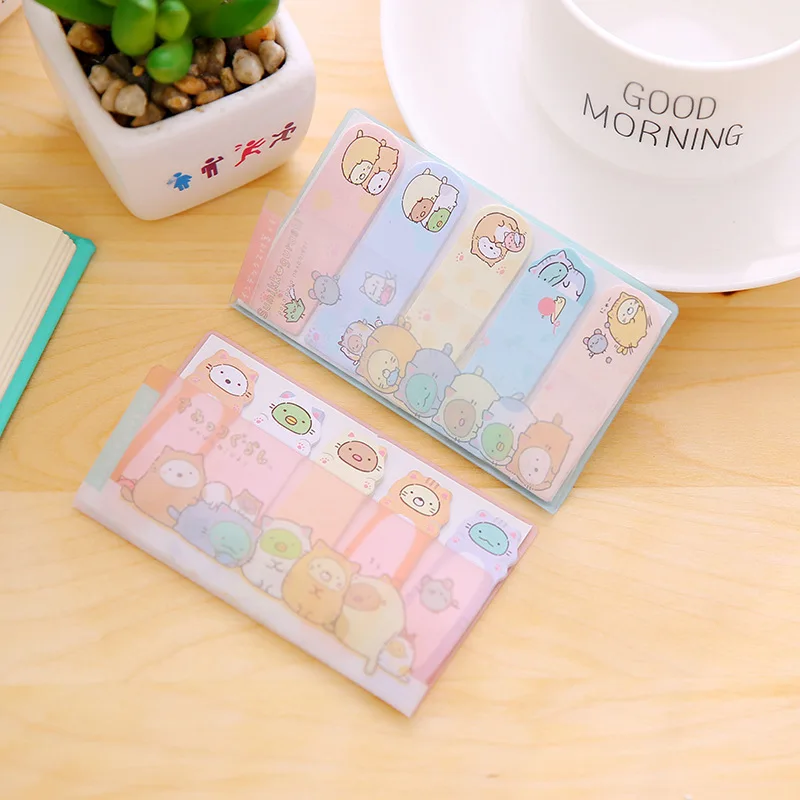 

1 PCS Lovely Corner Creature PVC Shell Novelty Self Adhesive Memo Pad Sticky Note Memo Post Note Gift Stationery