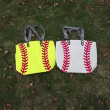 Детская сумка из мягкого материала оптом заготовки 14,5*12 дюймов напечатанные маленькие Софтбол кошелек Domil аксессуары для команды холщовая Сумочка DOM106343