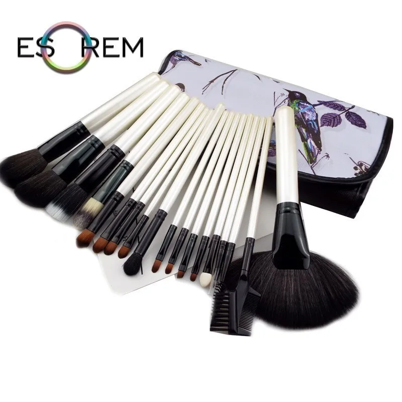 

ESOREM 18 Pcs Makeup Professional Brushes With Painting Bag Soft Makeup Brush Stippling Sponge Dense Fan Pincel Maquiagem 062804