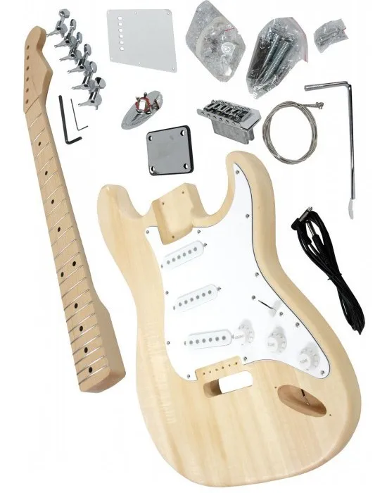 Kit Chitarra Elettrica Fai Da Te ST-Style - Corpo Paulownia, Manico Acero, 3 Single Coil - Foto 8