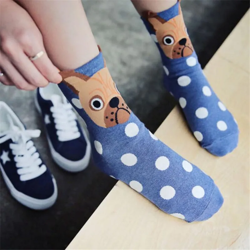 CRAZY FLY 2019 Autumn And Winter Women Socks Ear Cartoon Animal Series Cute dog kawaii harajuku Style Funny Socks Gifts meias