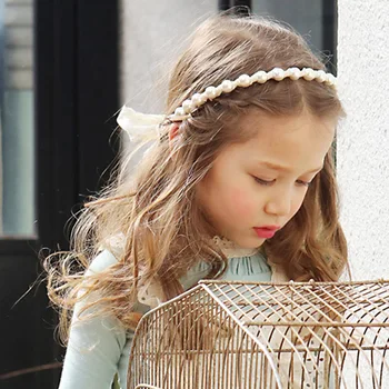 

Solid Pearls Lace Girls Hair Band Headwear Hair Accessories Baby Girl Hairbands