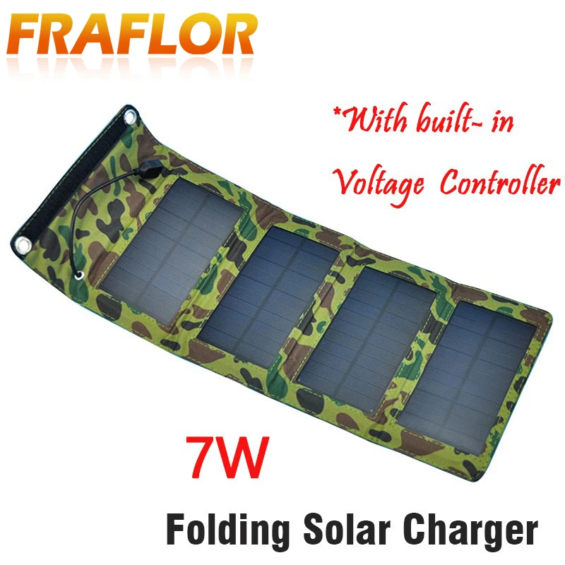 

7W Watts Folding Foldable Portable Solar Panel Mobile Phone Charger Kit Solar Camping Mobile MP3/4 Camera Charger Free Shipping